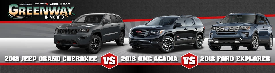 2018 Jeep Grand Cherokee vs. GMC Acadia vs. Ford Explorer image